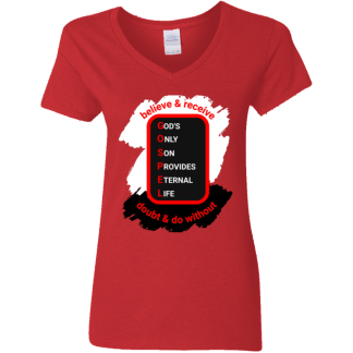 G500VL Ladies' 5.3 oz. V-Neck T-Shirt