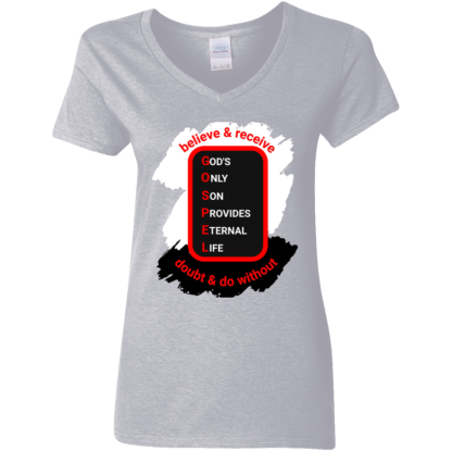 G500VL Ladies' 5.3 oz. V-Neck T-Shirt - Image 3