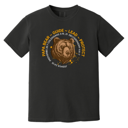 “Papa Bear” Orange Text Comfort Colors 6.1 oz T-Shirt - 4 shirt colors - Image 3