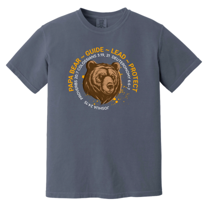 “Papa Bear” Orange Text Comfort Colors 6.1 oz T-Shirt - 4 shirt colors - Image 4
