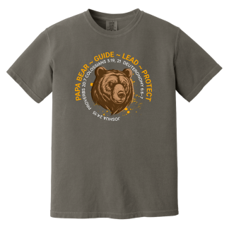 “Papa Bear” Orange Text Comfort Colors 6.1 oz T-Shirt - 4 shirt colors