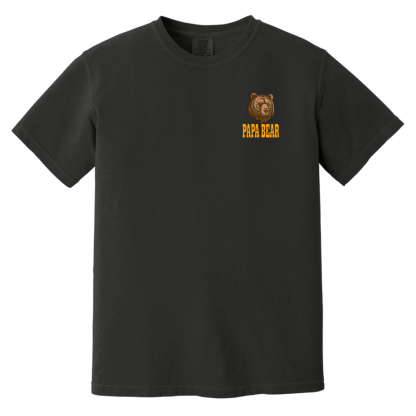 “Papa Bear” Orange Text -Front/Back- Comfort Colors 6.1 oz T-Shirt - 4 shirt colors - Image 5