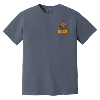“Papa Bear” Orange Text -Front/Back- Comfort Colors 6.1 oz T-Shirt - 4 shirt colors - Image 7