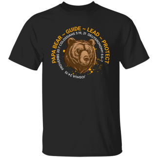 Papa Bear Orange Text Gildan 5.3 oz. T-Shirt - 6 shirt colors