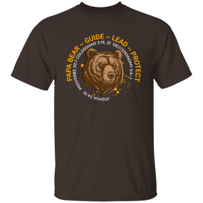 Papa Bear Orange Text Gildan 5.3 oz. T-Shirt - 6 shirt colors - Image 2