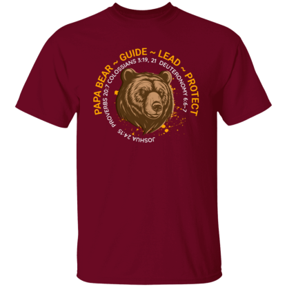 Papa Bear Orange Text Gildan 5.3 oz. T-Shirt - 6 shirt colors - Image 6