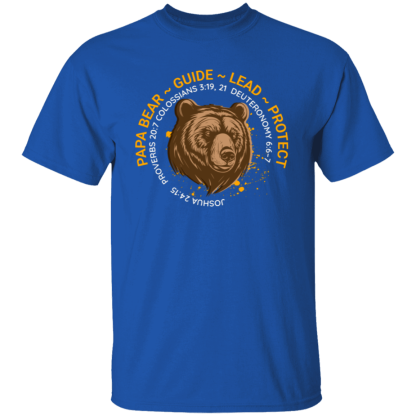 Papa Bear Orange Text Gildan 5.3 oz. T-Shirt - 6 shirt colors - Image 5