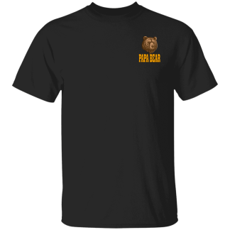 Papa Bear Orange Text -Front/Back- Gildan 5.3 oz. T-Shirt - 6 shirt colors