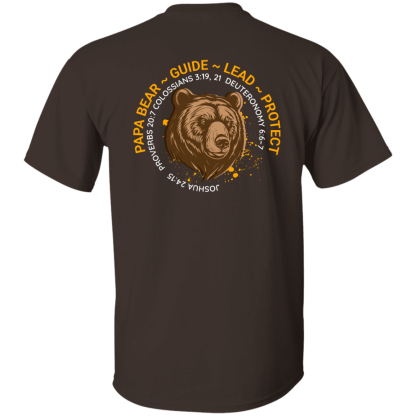 Papa Bear Orange Text -Front/Back- Gildan 5.3 oz. T-Shirt - 6 shirt colors - Image 4