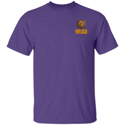 Papa Bear Orange Text -Front/Back- Gildan 5.3 oz. T-Shirt - 6 shirt colors - Image 7