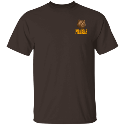 Papa Bear Orange Text -Front/Back- Gildan 5.3 oz. T-Shirt - 6 shirt colors - Image 3
