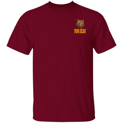 Papa Bear Orange Text -Front/Back- Gildan 5.3 oz. T-Shirt - 6 shirt colors - Image 11