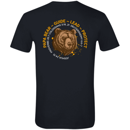 Papa Bear Orange Text -Front/Back- Gildan 4.5 oz. Modern Tee - 6 shirt colors - Image 2