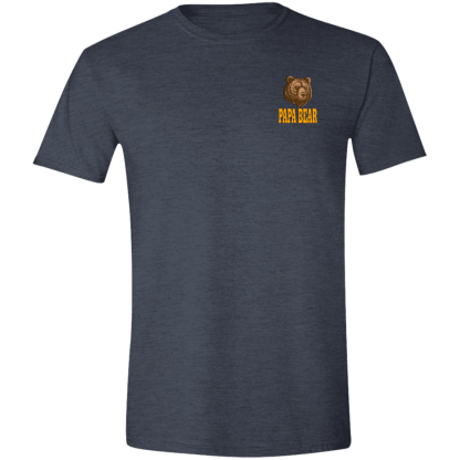 Papa Bear Orange Text -Front/Back- Gildan 4.5 oz. Modern Tee - 6 shirt colors - Image 3