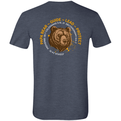 Papa Bear Orange Text -Front/Back- Gildan 4.5 oz. Modern Tee - 6 shirt colors - Image 4