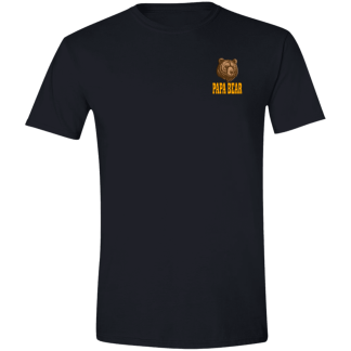 Papa Bear Orange Text -Front/Back- Gildan 4.5 oz. Modern Tee - 6 shirt colors
