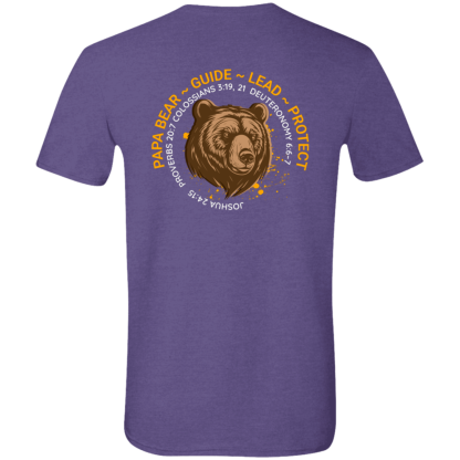 Papa Bear Orange Text -Front/Back- Gildan 4.5 oz. Modern Tee - 6 shirt colors - Image 6