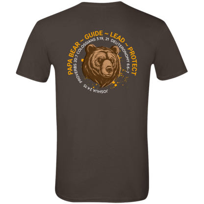 Papa Bear Orange Text -Front/Back- Gildan 4.5 oz. Modern Tee - 6 shirt colors - Image 8