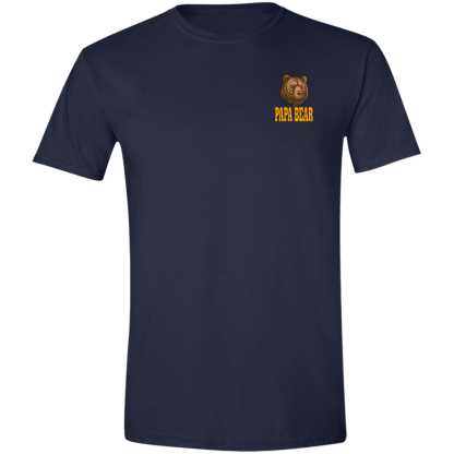 Papa Bear Orange Text -Front/Back- Gildan 4.5 oz. Modern Tee - 6 shirt colors - Image 9