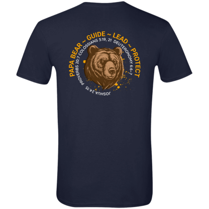 Papa Bear Orange Text -Front/Back- Gildan 4.5 oz. Modern Tee - 6 shirt colors - Image 10