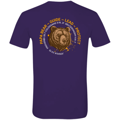 Papa Bear Orange Text -Front/Back- Gildan 4.5 oz. Modern Tee - 6 shirt colors - Image 12