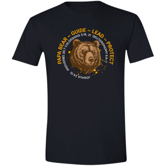 Papa Bear Orange Text Gildan 4.5 oz. Modern Tee - 6 shirt colors