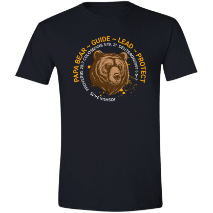 Papa Bear Orange Text Gildan 4.5 oz. Modern Tee - 6 shirt colors