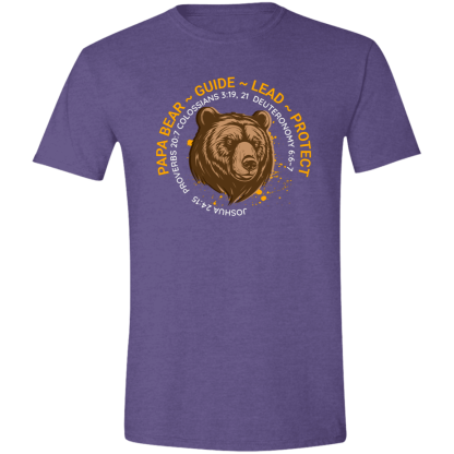 Papa Bear Orange Text Gildan 4.5 oz. Modern Tee - 6 shirt colors - Image 3