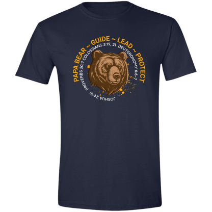 Papa Bear Orange Text Gildan 4.5 oz. Modern Tee - 6 shirt colors - Image 5